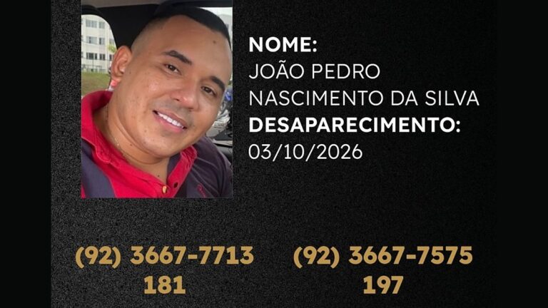Polícia Civil divulga foto e pede ajuda para localizar desaparecido em Manaus