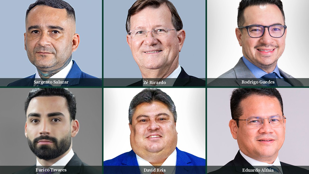 Montagem com fotos de Sargento Salazar, Zé Ricardo, Rodrigo Guedes, Eurico Tavares, David Reis e Eduardo Alfaia